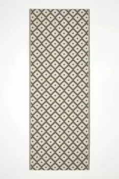 May Geometric Olive Green Outdoor Rug Runner