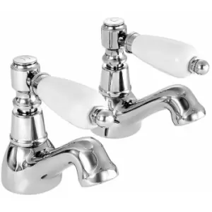 Deva - Georgian Basin Taps Pair - Chrome