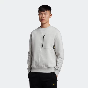 Mens Casuals Pocket Sweatshirt - Marble White - S