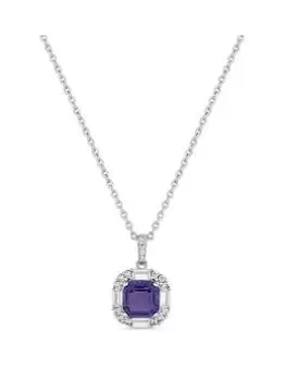 Simply Silver Sterling Silver 925 Tanzanite Pendant Necklace