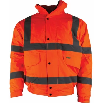 Hi-vis Orange Rip-stop Bomber Jacket (EN20471) - L - Tuffsafe