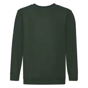 Fruit Of The Loom Childrens Unisex Set In Sleeve Sweatshirt (5-6) (Bottle Green)