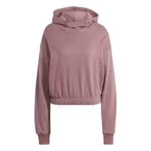 adidas Studio Lounge Cropped Hoodie Womens - Pink