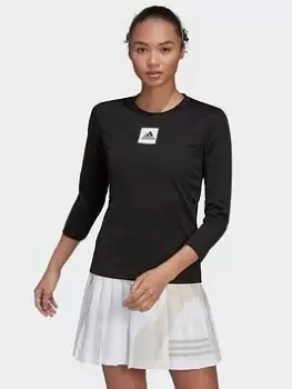 adidas Paris Tennis Freelift 3/4-length Sleeve Long-sleeve Top, Black, Size S, Women