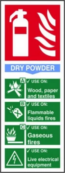 Fire Ext : Dry Powder Sign Rigid 1mm PVC Brd