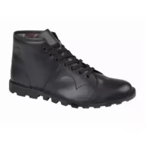 Grafters Mens Original Coated Leather Retro Monkey Boots (4 UK) (Black)