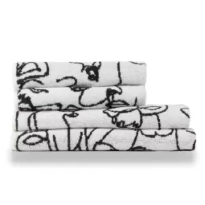 Set of 4 Furn. Kindred Towels Black