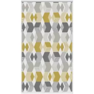 Hexagon Jacquard 100% Cotton 550gsm Bath Towel, Grey - Fusion