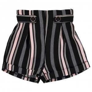 Firetrap Crepe Shorts Junior Girls - Jet Stripe