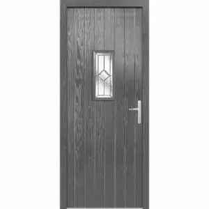 LPD (W) 35" Speedwell Grey Glazed Door Set External Composite Door Set