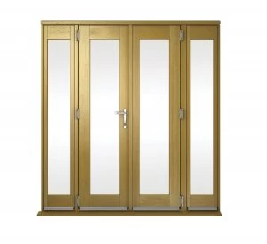 Wickes Albery Pattern 10 Solid Oak Laminate French Doors 6ft with 2 Side Lites 300mm