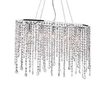 Rain Clear 5 Light Large Ceiling Pendant Chrome, E14