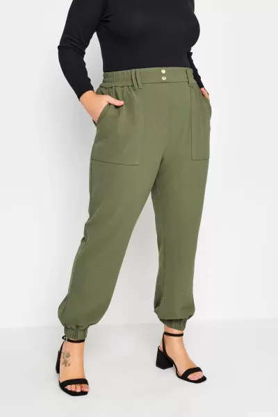 Yours Yours Cargo Scuba Jogger Khaki, Green, Size 22, Women