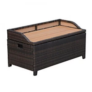 Outsunny Rattan Storage Bench 841-153 Brown