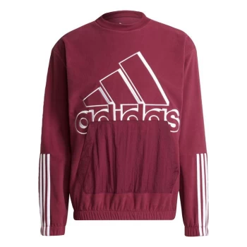adidas Essentials Polar Fleece Giant Logo Sweatshirt (Gen - Victory Crimson / Black