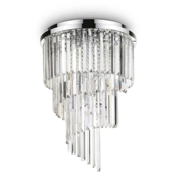 Ideal Lux Carlton - 12 Light Ceiling Light Chandelier Chrome, E14