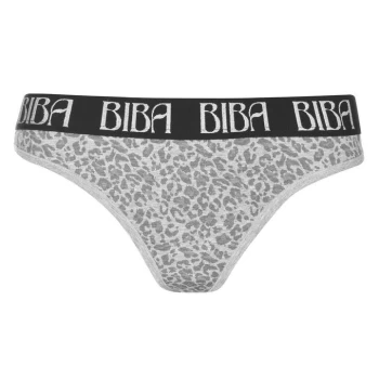 Biba Soft Cotton Thongs - Grey Leop