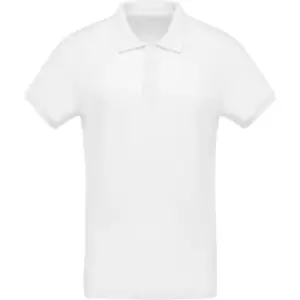 Kariban Mens Organic Pique Polo Shirt (M) (White)
