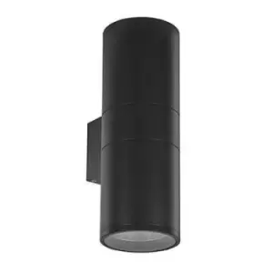 Gun 2 Light Outdoor Large Up Down Wall Light Black White IP54, E27