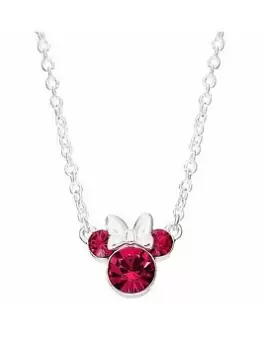 Disney Minnie Mouse Sterling Silver Purple Crystal Necklace