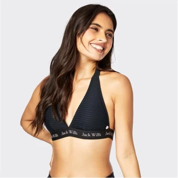 Jack Wills Popler Halter Neck Bikini Top - Black