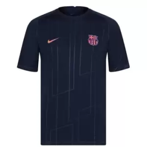 Nike Barcelona Away Pre Match Shirt 2021 2022 Mens - Blue