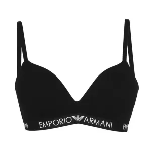 Emporio Armani Logo Triangle Bra Black Size L Women