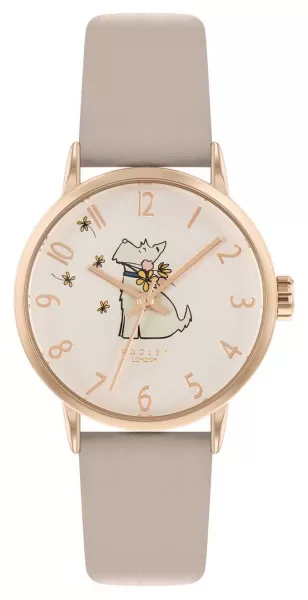 Radley RY21266 Womens Gold Case Pink Leather Strap Watch