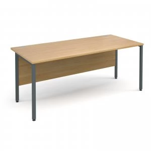 Maestro 25 GL Straight Desk 1800mm x 800mm - Graphite H Frame OAK top