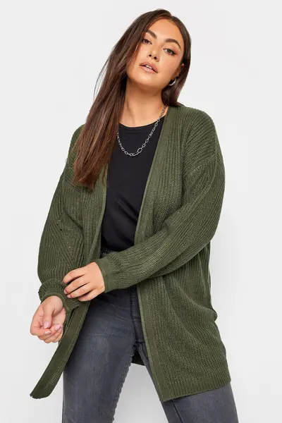 Yours Long Sleeve Cardigan Green