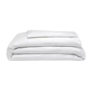 Belledorm 540 Thread Count Satin Stripe Duvet Cover Set (Kingsize) (White)