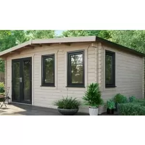 Power Sheds 14 x 16ft Left Hand Door Apex Chalet Log Cabin