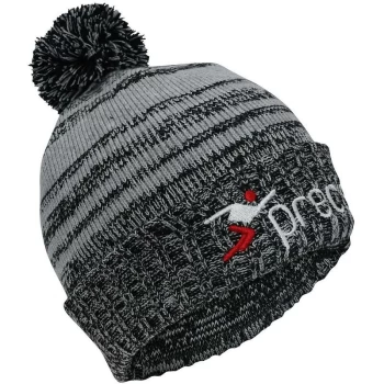 Precision Pom Beanie Hat - Black/Grey/Grey