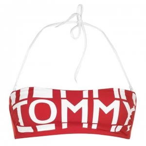 Tommy Bodywear Bold Logo Bandeau Bikini Top - Tango Red