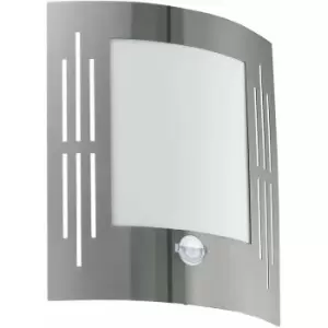 Loops - IP44 Outdoor Wall Light & pir Motion Sensor Stainless Steel 1 x 60W E27 Bulb