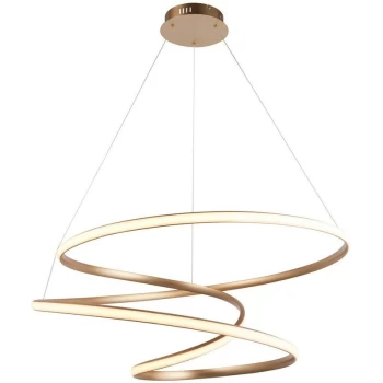 Merano Lighting - Merano Imola Pendant Ceiling Light Satin Gold Paint & White Silicone