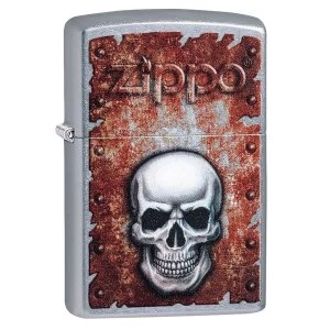 Zippo Rusted Skull Design Chrome Regular Windproof Lighter