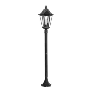 IP44 Outdoor Bollard Light Black & Silver Lantern 1200mm Tall Post 60W E27