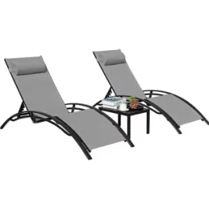 Outdoor Living Set of Bali Sunloungers and Coffee Table