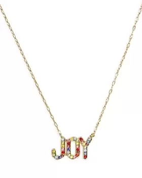 kate spade new york Rainbow Multicolor Pave Joy Pendant Necklace in Gold Tone, 16-19