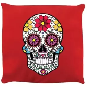 Grindstore Sugar Skull Cushion (One Size) (Red) - Red