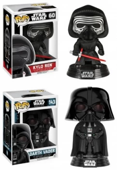 Pop Vinyl Star Wars Kylo Ren and Darth Vader Bobble Heads