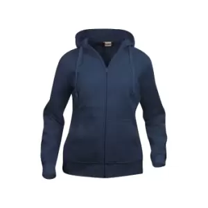 Clique Womens/Ladies Plain Full Zip Hoodie (S) (Dark Navy)