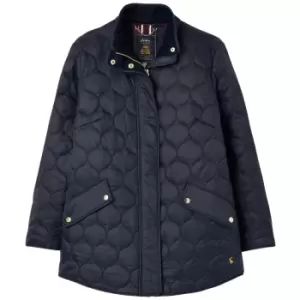 Joules Womens Rosedale Mid Length Onion Quilted Jacket Marine Navy 10