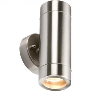 KnightsBridge Fixed IP65 Lightweight Stainless Steel Indoor Outdoor Double Wall Light