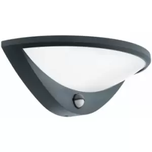 IP44 Outdoor Wall Light & pir Sensor Anthracite Aluminium 9.3W Built in led