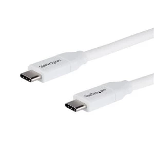 StarTech USB-C to USB-C Cable w/ 5A PD - M/M - White - 2m (6 ft.) - USB 2.0 - USB-IF Certified