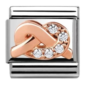 Nomination CLASSIC Rose Gold Symbols White Knot Charm 430302/06