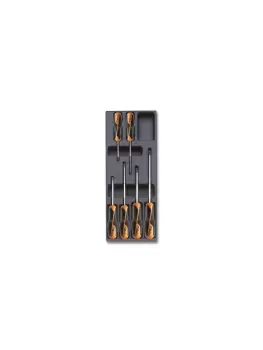 Beta Tools T202 6pc Phillips PH Screwdriver Set in Hard Tray for Roller Cabs