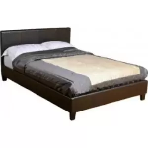 LPD Prado Double Leather bed Frame in Brown